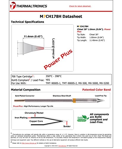 Image of Thermaltronics M7CH178H Chisel 30deg 1.0mm (0.04in), Power Plus