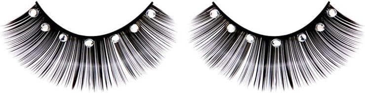 Black & White long false Eyelashes with Rhinestones. nr.491 Including Free adhesive