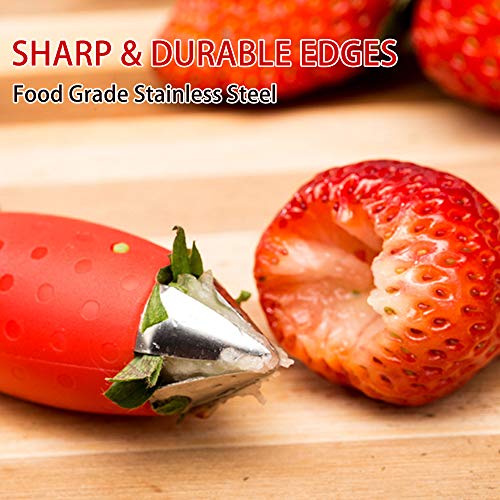 Honorall Descascador de morango Slicer Stem Remover Corer para Morangos Tomates Caqui Cereja