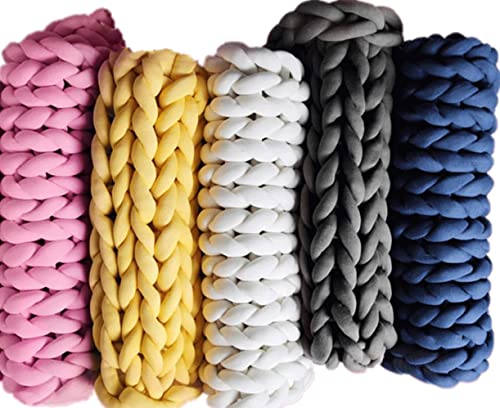 Arm Knitting Yarn,Yellow 5 Lbs Hand Knitting Velvet Chunky Yarn,Jumbo Cotton Tube Weight Yarn Super Soft Washable Bulky Giant Yarn For Throw Blanket Rugs Pillow Diy (95 Yards) #TOP7