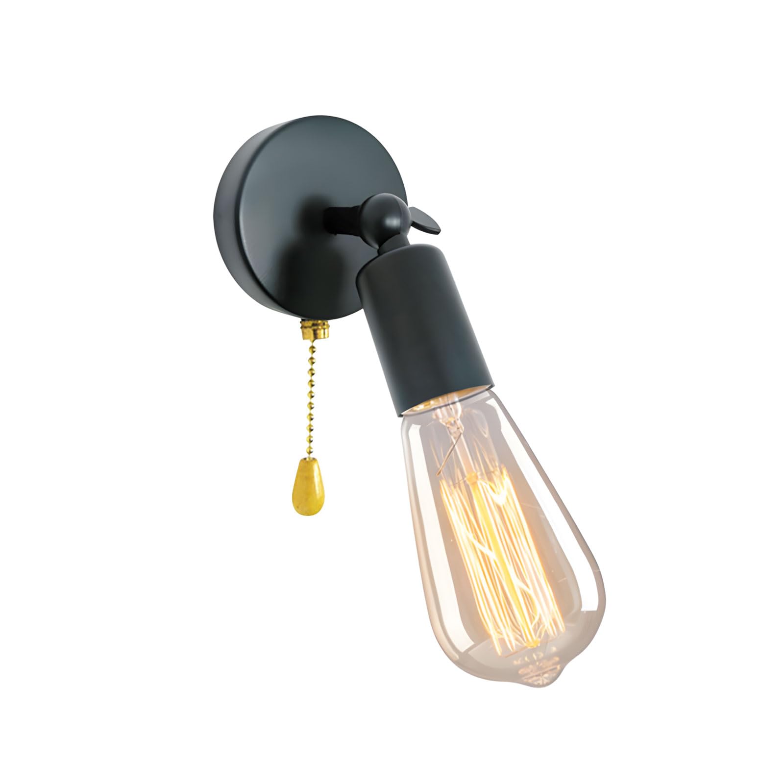 Kalttoy Black Rustproof Vintage Wall Light Modifiable Shade Traditional Plan Iron Substance For Nearby Library Wall Aluminum Trioxide Bedroom