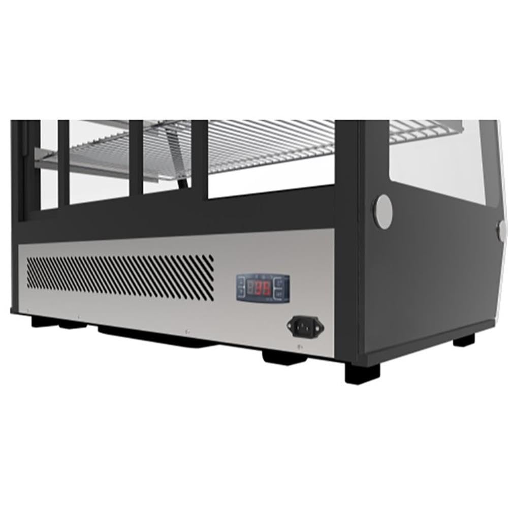 Pemberly Row 35" Stainless Steel Countertop Refrigerator Display Case In Black on Fridge.com - View 6