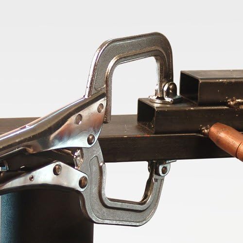 Miniatura 4 de Abrazadera C de bloqueo de 6", almohadilla giratoria, capacidad máxima de sujeción 2 (1.969 in), Profundidad de cuello 1-1316 (1.811 in), Mango de