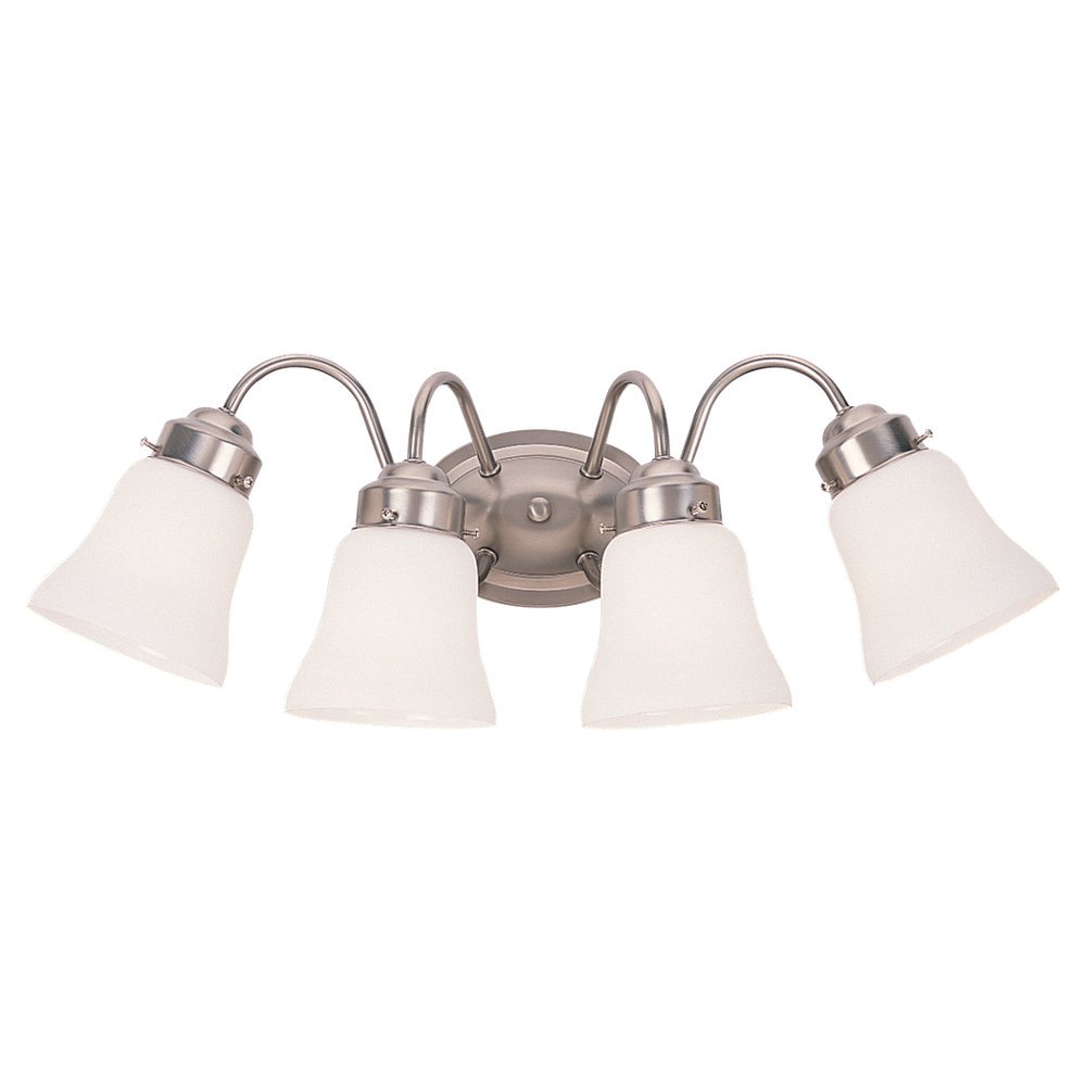 Sea Gull Lighting 44021-962 Westmont Four Light Vanity, Brushed Nickel Finish with Satin White Glass