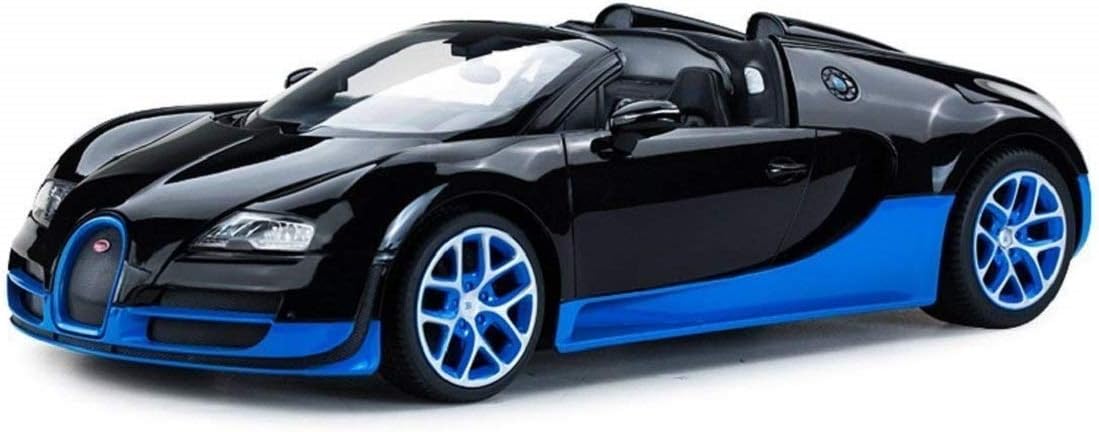 Midea Tech Radio Remote Control 1/14 Bugatti Veyron 16.4 Grand Sport Vitesse Licensed RC Model Car (Black/Blue)