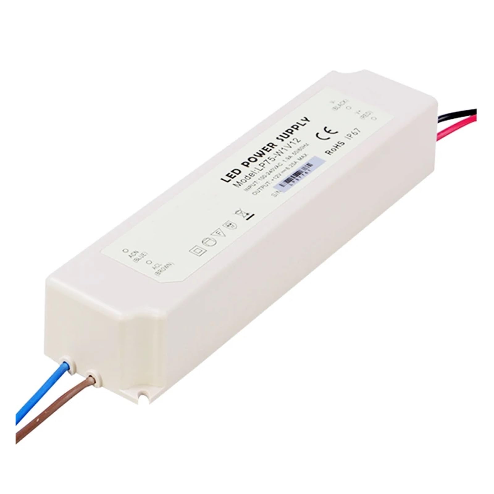 Pilotes LED 12V 75W 6A, alimentations électriques à Interrupteur étanche 110V 220V AC/DC, transformateurs de lumière, Charge de conteneur complète