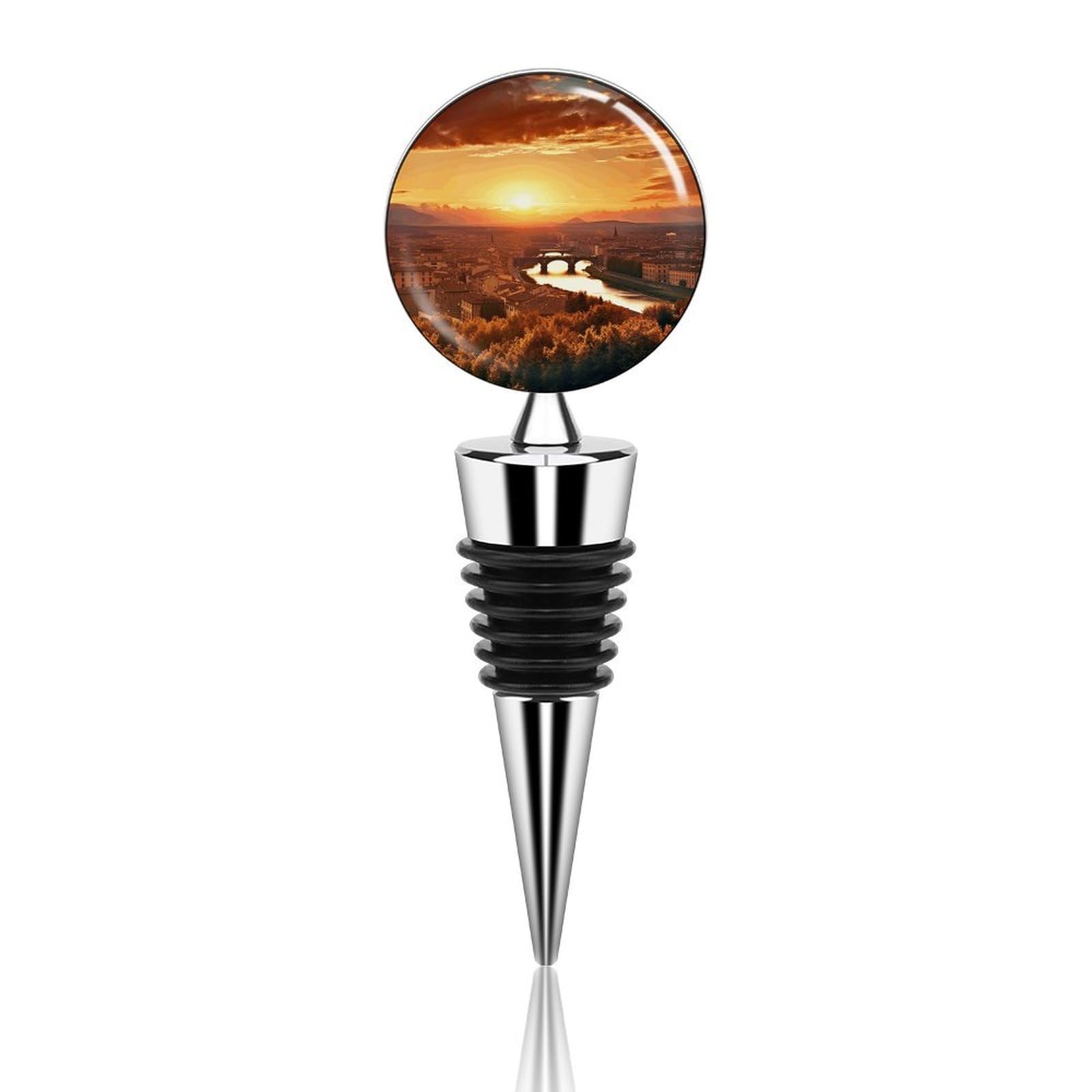 Bouchon de vin réutilisable coucher du soleil idée cadeau pour fête et bar