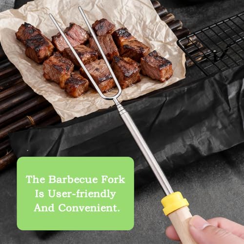 5 Pack Marshmallow Toasting Forks, Stainless Steel Telescoping BBQ Forks with Wooden Handle for Bonfire and Camping - Image 5