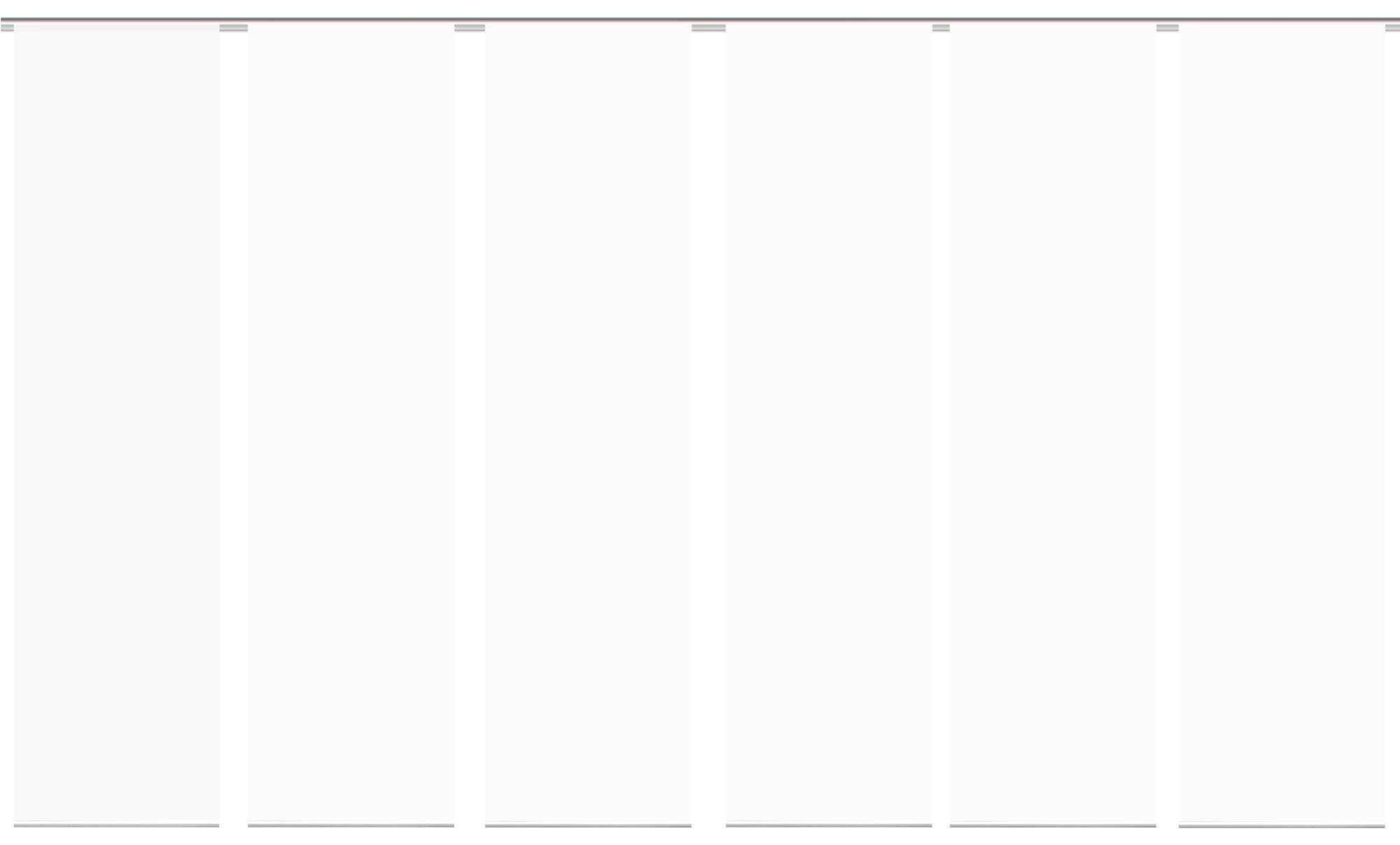 6er Set Flächenvorhänge Deko Blickdicht Roma 6X Uni Weiss