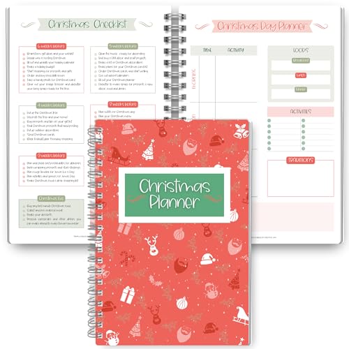 Christmas Planner - Holiday Checklist To Do List Budget Food Menu & Shopping List for Xmas