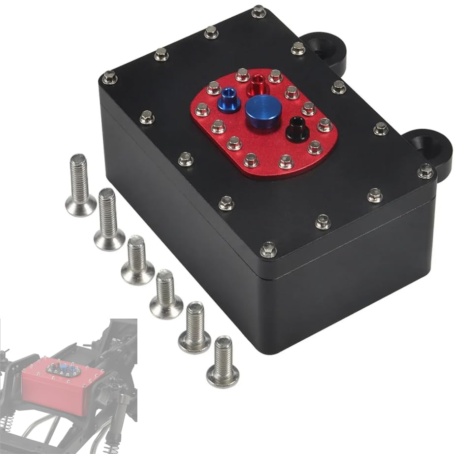 YSKMLOLP RC Crawler Cell Box, CNC Aluminum Alloy 1:10 Scale Fuel Cell Receiver Box for 1/8 1/10 RC Rigs Crawler Capra RR10 SCX10 PRO VS4-10 TRX4 TRX6