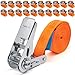 Produktbild INDUSTRIE PLANET 20 Stück 800kg 4m Spanngurte mit Ratsche Zurrgurte einteilig 1 teilig Ratschengurte 25mm orange 800 daN 0,8t