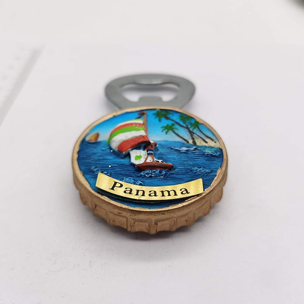 Panama Apribottiglie Magnetico In Resina 3D – Souvenir Artigianale Cinese, Magnete Da Frigo, Decorazione Casa, 5x9cm