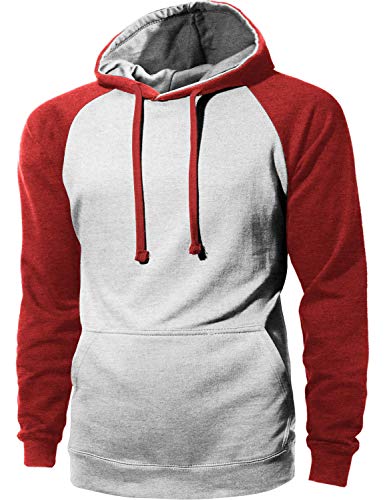 Hat and Beyond Mens Heavyweight Pullover Active Sweater Raglan Hoodie Sweatshirt