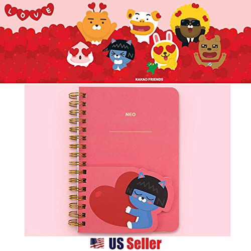Kakao Friends Spiral Lined Notebook with Mini Memo Pad : Lovley Kakao Friends (Neo)