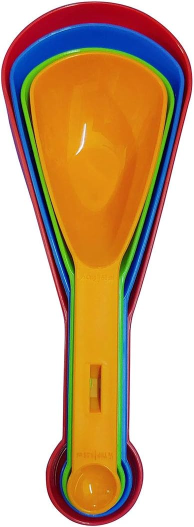 faas Good Grip Plastic 4 Pcs Double Side Backing Measuring Cups & Spoons Set (Multicolor)