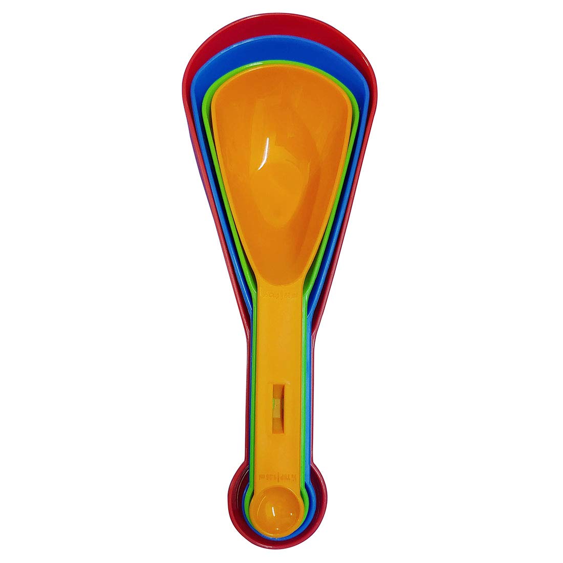 faas Good Grip Plastic 4 Pcs Double Side Backing Measuring Cups & Spoons Set (Multicolor)