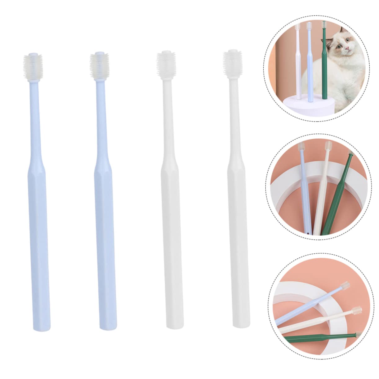 Didiseaon 12 Pièces Brosse À Dents Brosses D'Hygiène Dentaire Pour Langue De Chien Brosse De Nettoyage Buccal Soins Dentaires Pour Chien Brosse Buccale Pour Chat Pour