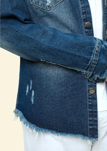 Image of VICTORIOUS Men's Distressed Denim Jacket
