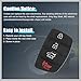 RATCHROLL 4 Button Car Remote Fob Case Cover Insert Rubber Pad Keypad Replacement for Hyundai Replacement Car Parts