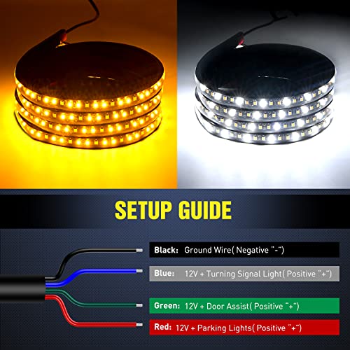 Nilight Truck Led Running Board Lights 2Pcs 70 Inch Led Side Maker Light With 216 Leds White Courtesy Light & Sequential Amber Turn Signal Led Lighting Strips For Extended & Crew Cab Trucks Pickup #TOP4