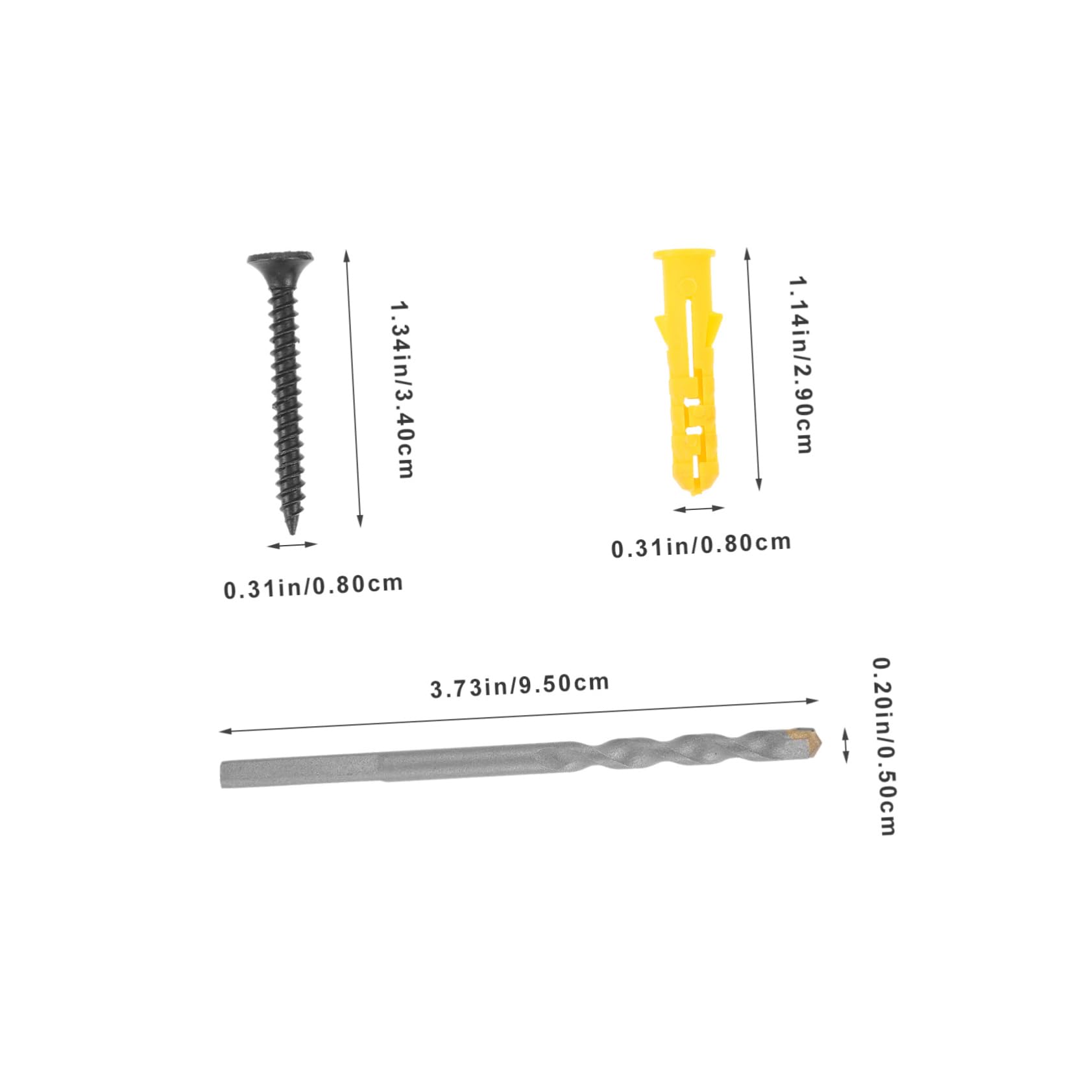 Homoyoyo 1Set Concrete Screws and Anchors for Wall Fixing Kit with Drill Bit for Drywall and Concrete Installation Reliable and Wall Anchors