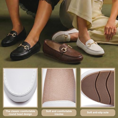 Image of Women's Knit Slip On Loafers - Breathable Mesh Flats with Memory Foam Insole & Arch Support, Non-Slip Comfortable Shoes for Work Office Commute, Driving, Casual Daily Walking (Wide Foot Friendly)