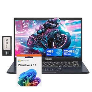 ASUS Portátil FHD de 14 pulgadas, procesador Intel Pentium N6000, 4 GB de RAM, 224 GB de almacenamiento (64 GB eMMC + 160 GB de estación de acoplamiento), gráficos Intel UHD, cámara web, Bluetooth,