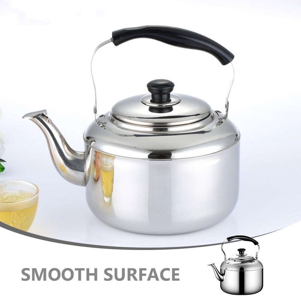 Cabilock Tea Kettle, 6L Loud Stovetop Whistling Teakettle Classic Teapot Stainless Steel Tea Pots Loud Whistle Camping Kettle Metal Tea Maker Warmer Water Heating Pot