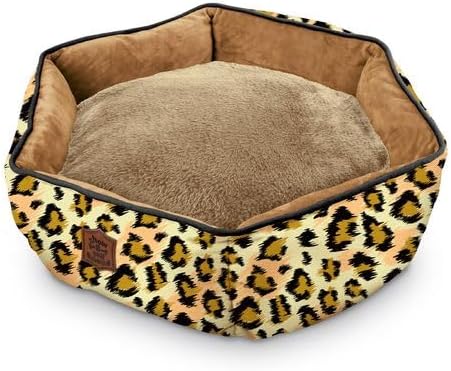 review Show and Tail The Cushioned Comfy Dog Bed Soft Fleececanvas Print Fluffy Dog Bed, Non-Skid Bottom and Machine Washable - Leopard Pattern, Medium