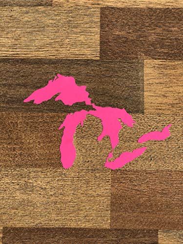Image of Great Lakes Sticker Michigan Car Decal Premium Heavy-Duty Waterproof Vinyl for Bumpers, Windows, Laptops, Water Bottles or Coolers (Hot Pink, 4.75 inch Wide)