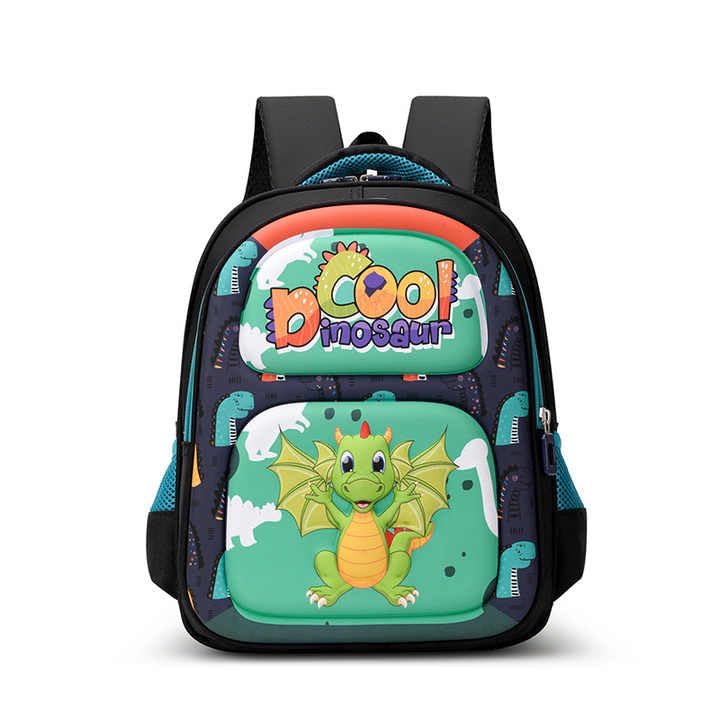 LITTLE BUDDY bCool inosaur 15 Inches Kids 3D Cartoon Backpack - Lightweight, Waterproof, 3 Compartments, Bottle Holder - Perfect for School and Outdoor Adventures