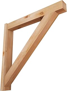 6"W x 40"D x 40"H Traditional Block Rough Sawn Outlooker, Western Red Cedar
