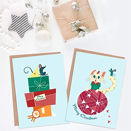 Wee Blue Coo Festive Cute and Quirky Christmas Card Pack, Pack of Cards, 17.5 x 12.5 cm - Image 3