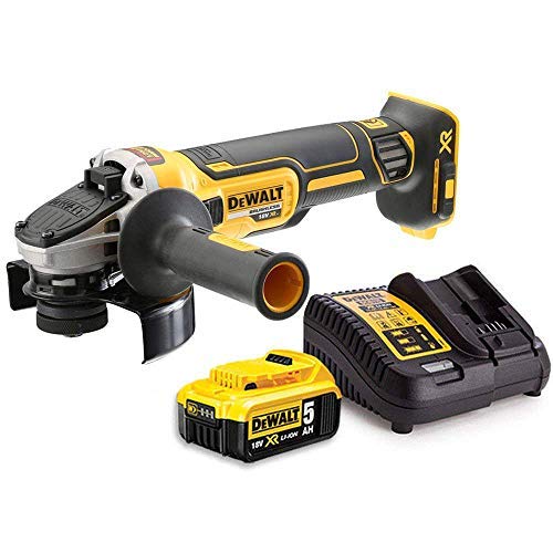 Dewalt DCG405N 18V XR Brushless Angle Grinder 125mm with 2 x 5Ah Batteries & Charger