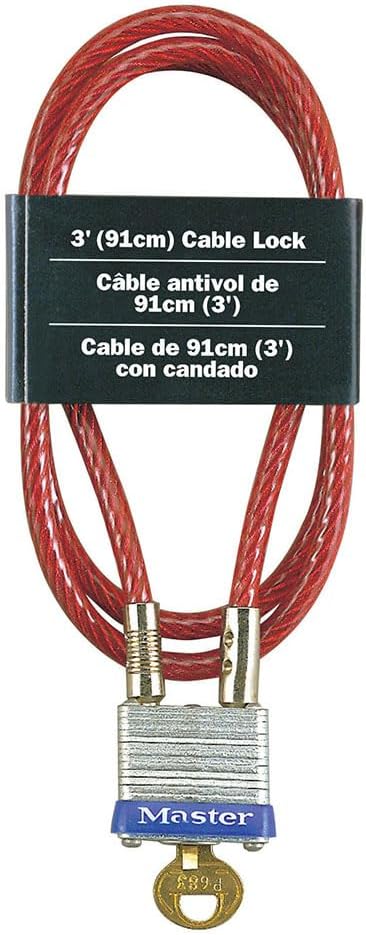 Master Lock 719D Laminated Padlock & Cable