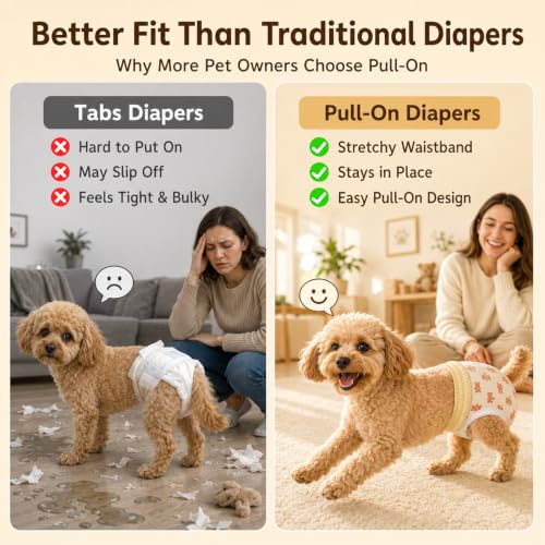 Image of Dog Diapers Female, Disposable Diapers for Female Dog with Stretchy Waist