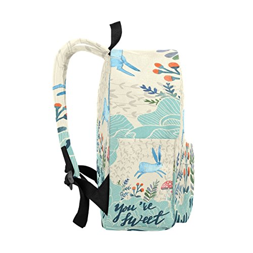 Hengpai Cute Rabbit School Backpacks Rucksack Blue Student Book Bags Travel Girls2