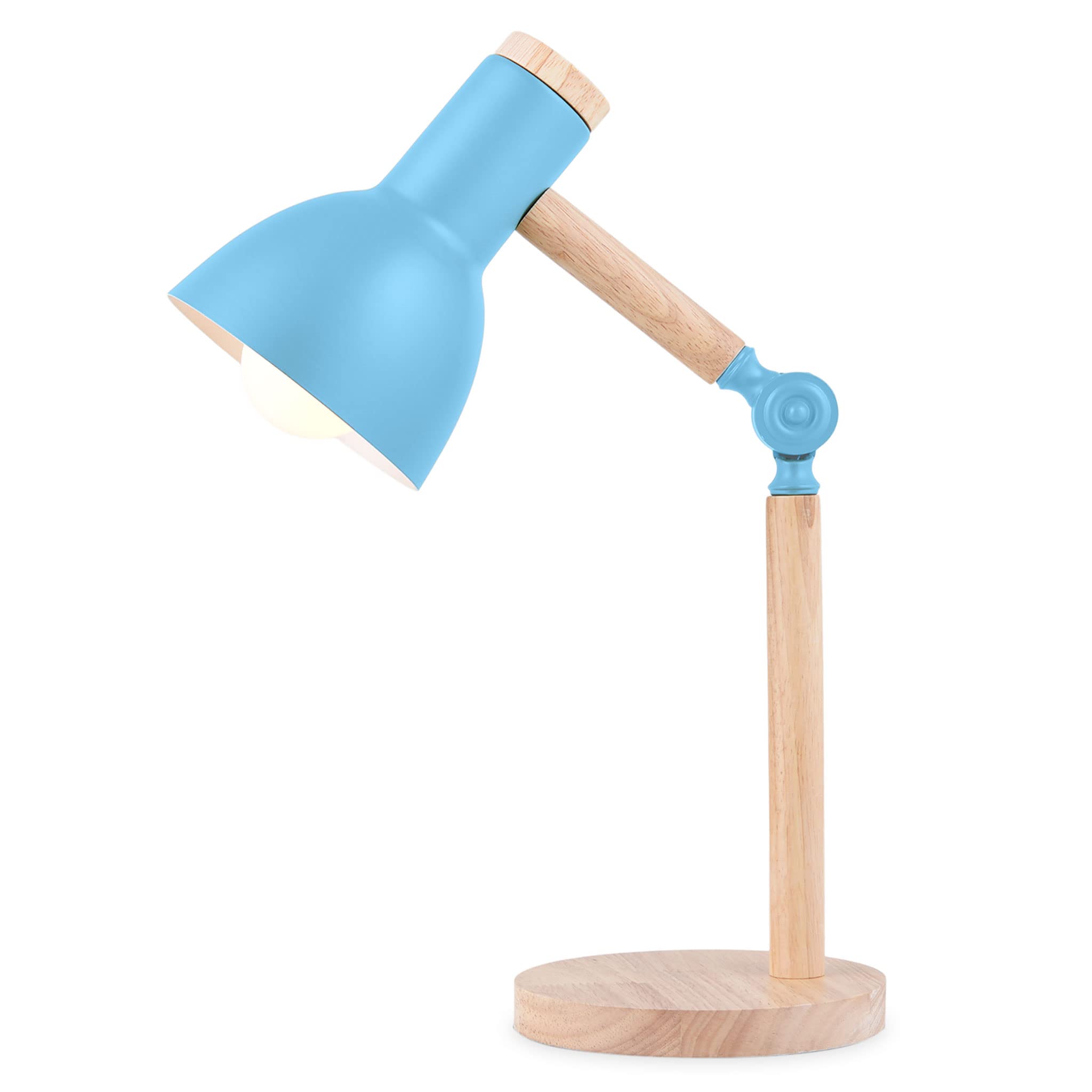 EUROSTIL Tischlampe APLM468YEL – 40W E27, Gelber Schirm, Holz- Und Metall-Design, Natur