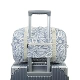 Torba kabinowa pod siedzenie Ryanair Airlines 40 x 20 x 25 cm, składana torba podróżna, torba sportowa, torba na ramię, bagaż podręczny, na noc, dla kobiet i mężczyzn, 20 l, Niebieski liść (z paskiem