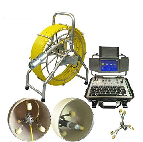 Underwater sewer pipe inspection camera with pan tilt camera head and 60m cable reel