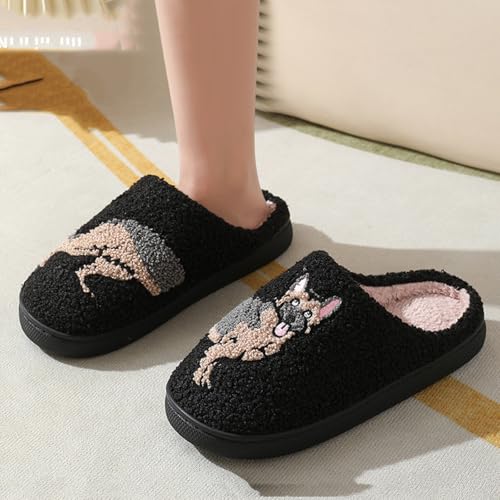 Figdews lammfell hausschuhe herren,Cute Dachshund Hausschuhe Frauen Männer Fuzzy Memory Foam Cartoon Tier Schlappen Neuheit Lustige Hund Pantoffeln Winter Warm Plüsch Pantoffeln
