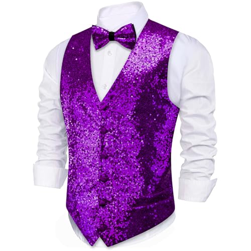 Barry.Wang Mens Vest V-neck Silm Fit Suit Waistcoat Bowtie Set Party Prom Tuxedo