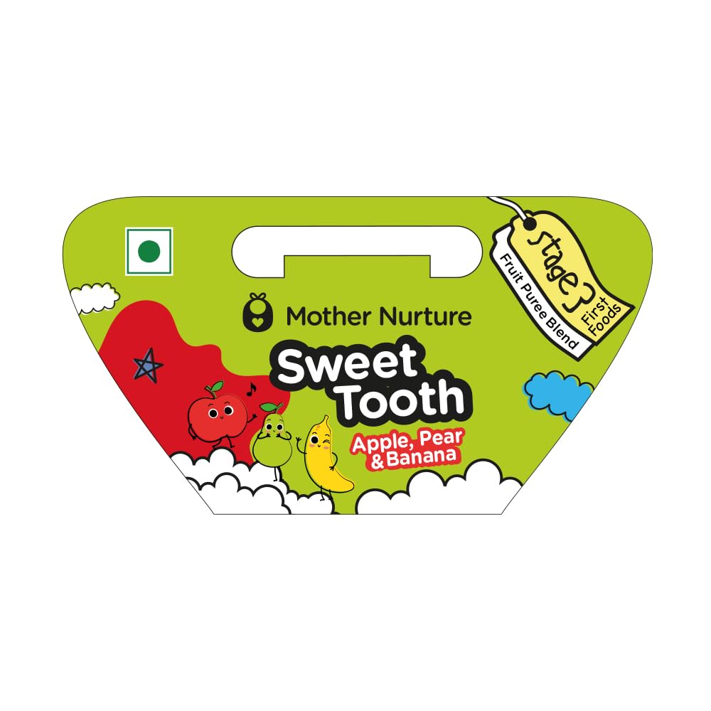 Sweet Tooth - Apple, Pear & Banana Puree - Stage 3 - Baby Food (Pack of 4) 100g | Mother Nurture (B09L1DL3CD) Amazon Price History, Amazon Price Tracker
