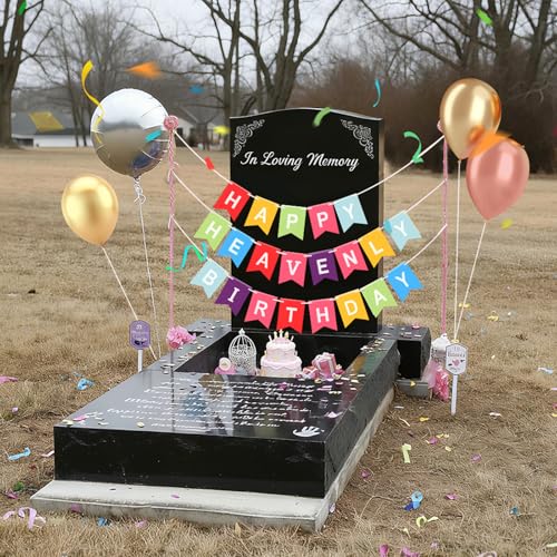Hahafelt Happy Heavenly Birthday Banner, Happy Heavenly Decorations Funny Funeral