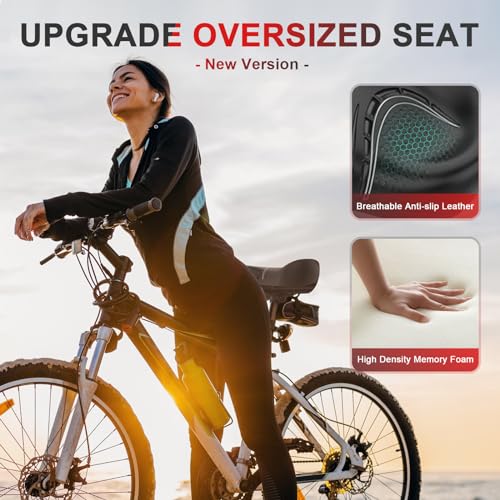 image for BLUEWIND Oversized Bike Seat, Wide Bicycle Saddle Novel Backrest Desig