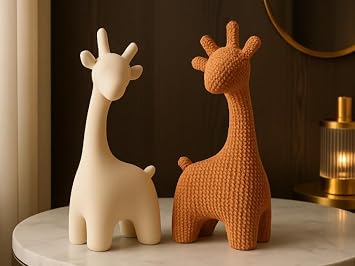 Minimalist Giraffe Figurine   Smooth & Knitted-Minimalist Z rafa Fig r n    D z ve  rg
