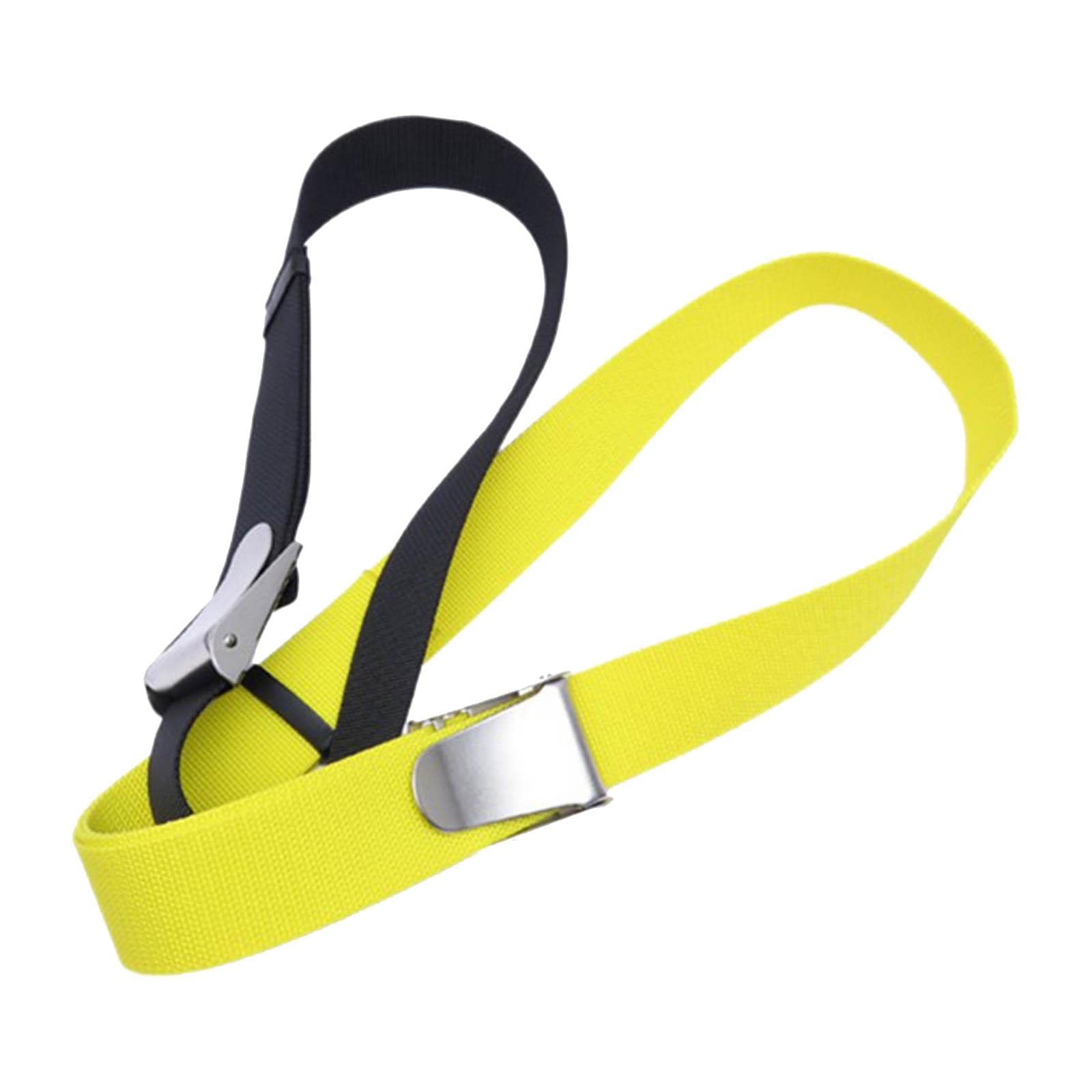 Snorkeling Waist Strap with Buckle, Stainless Steel Webbing for Scuba Diving Weight Management, Yellow 1.8m