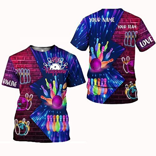 Personalized American Bowling Shirt Custom Name Bowling Shirts Bowling Bowler Gift Unisex 3D All Over Printed T Shirt,Bowling Shirt For Anniversary Team Bowling, 3D Shirts Love Bowling, #TOP5