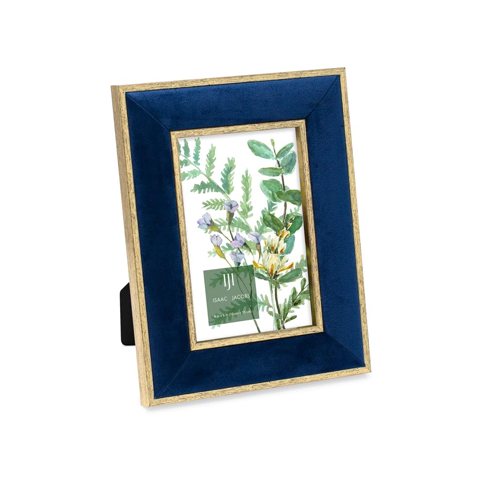 Amazon.com - Isaac Jacobs 4x6 Navy Velvet Picture Frame with